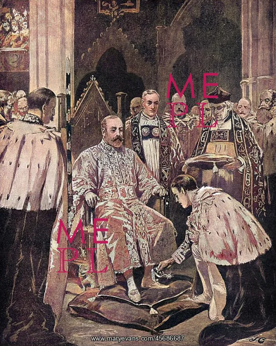 : Lord Great Chamberlain presenting spurs to the King : Lord Great Chamberlain presenting spurs to the King