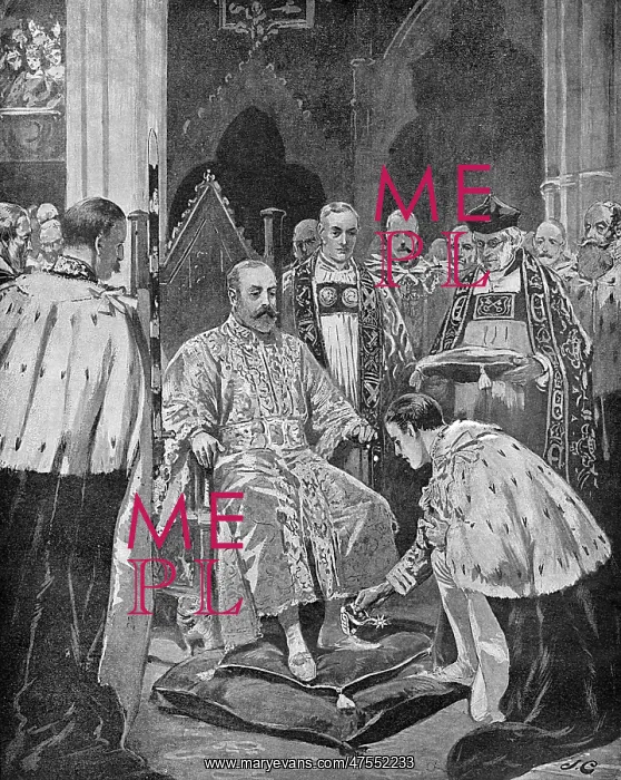 : Lord Great Chamberlain presenting spurs to the King : Lord Great Chamberlain presenting spurs to the King