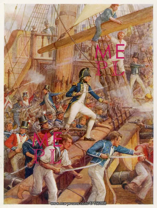 : Lord Horatio Nelson boarding the captured ship, San Nicolas : Lord Horatio Nelson boarding the captured ship, San Nicolas