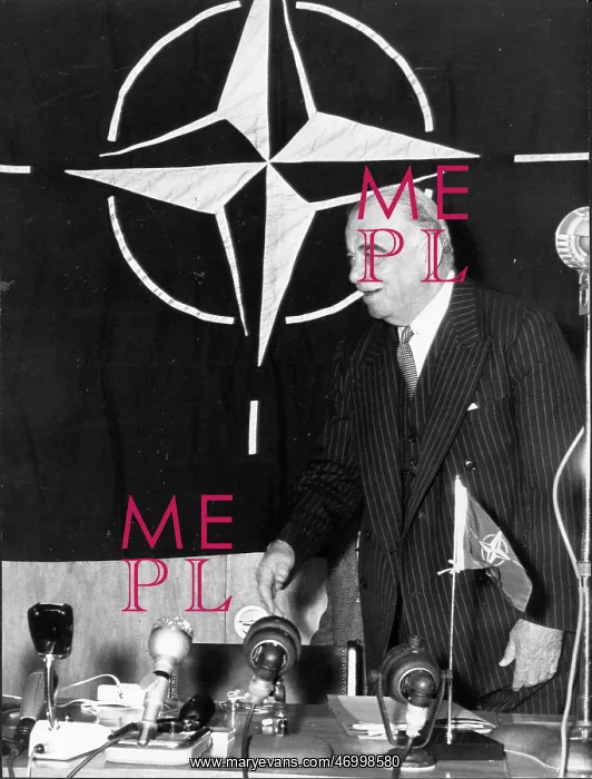 : Lord Ismay at a press conference : Lord Ismay at a press conference