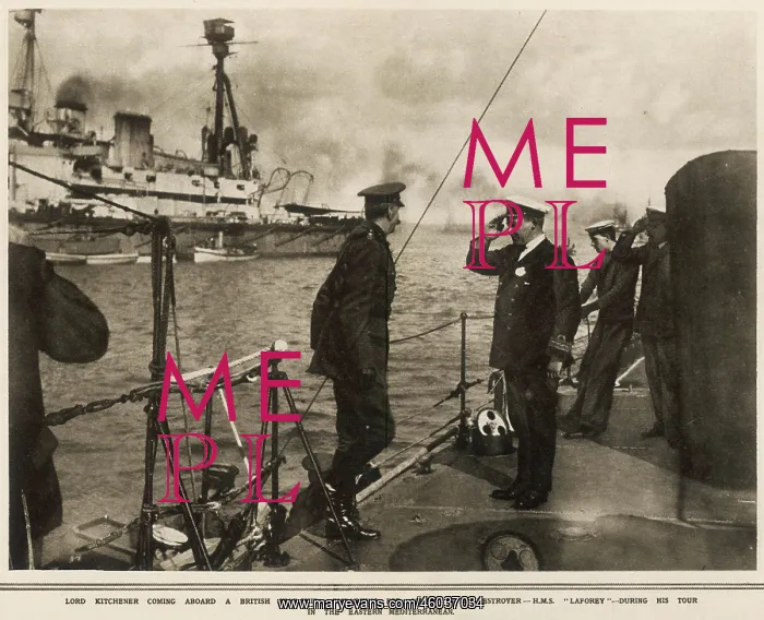 : Lord Kitchener embarking for Athens aboard the Destroyer H.M : Lord Kitchener embarking for Athens aboard the Destroyer H.M