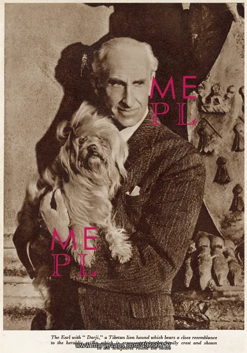 : Lord Lytton with his Lhasa Apso dog : Lord Lytton with his Lhasa Apso dog