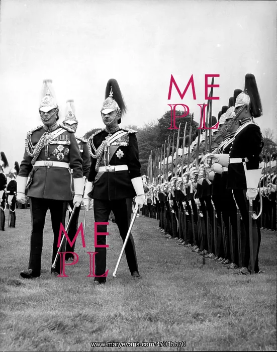 : Lord Mountbatten inspecting Life Guards, Windsor Park : Lord Mountbatten inspecting Life Guards, Windsor Park
