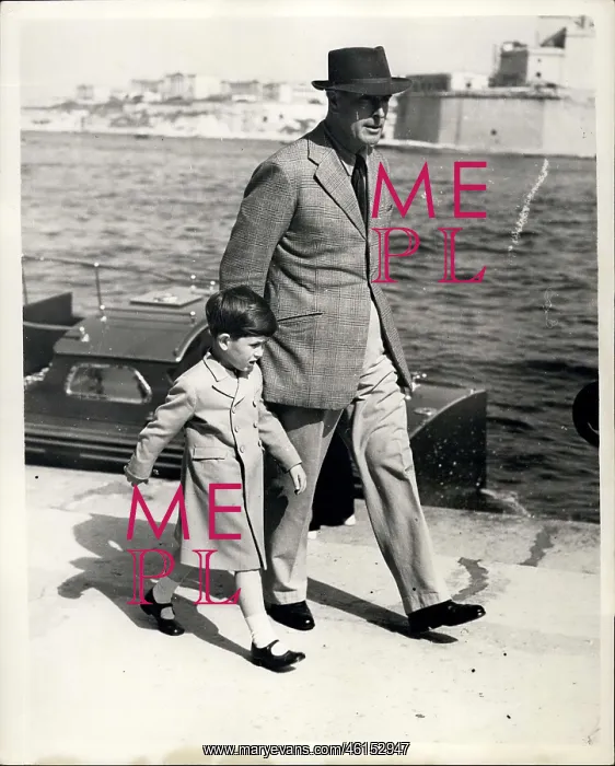 : Lord Mountbatten and Prince Charles, Malta : Lord Mountbatten and Prince Charles, Malta