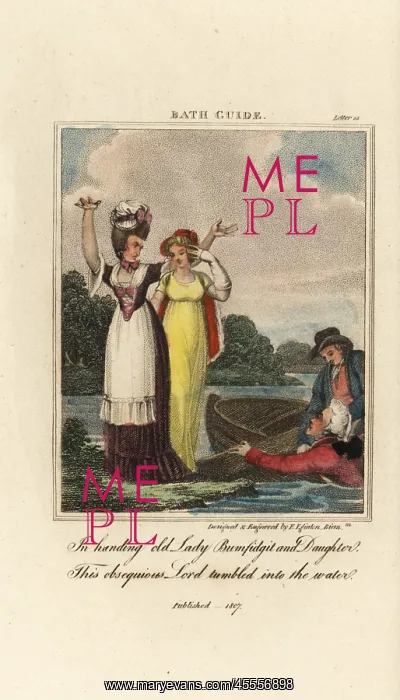 : A lord in wig and ribbons falls into the river : A lord in wig and ribbons falls into the river