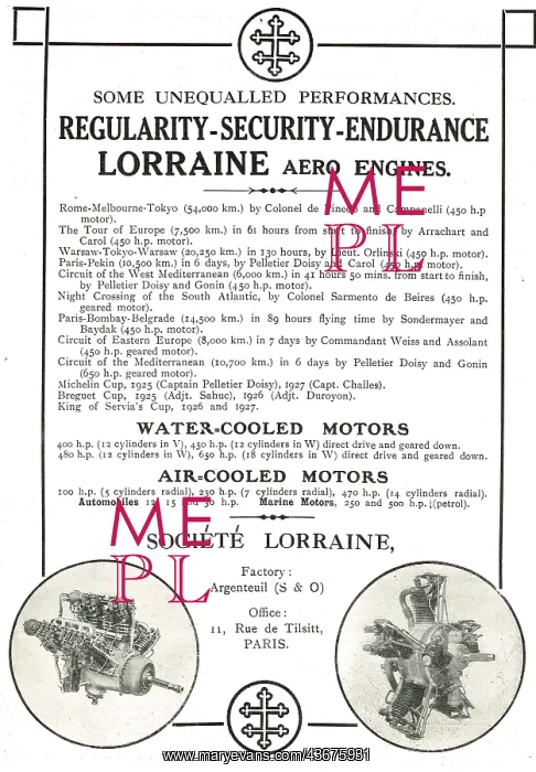 : Lorraine Aero Engines Unequalled For Security & Endurance : Lorraine Aero Engines Unequalled For Security & Endurance