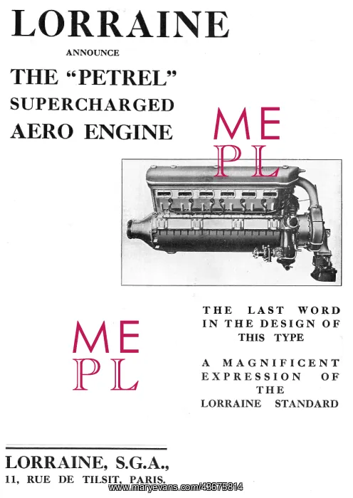 : Lorraine Petrel Supercharged Aero Engine 1933 : Lorraine Petrel Supercharged Aero Engine 1933