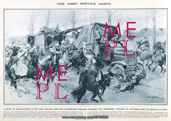 : Lorries of Army Service Corps in Great War Deeds, WW1 : Lorries of Army Service Corps in Great War Deeds, WW1