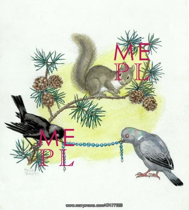 : The Lost Necklace - squirrel and blackbird : The Lost Necklace - squirrel and blackbird