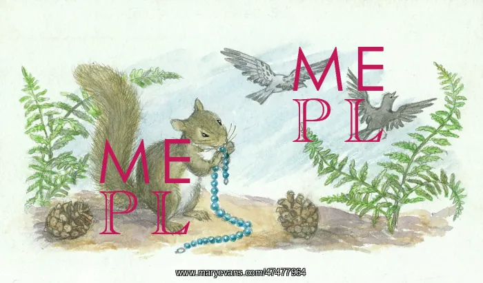 : The Lost Necklace - squirrel with necklace : The Lost Necklace - squirrel with necklace