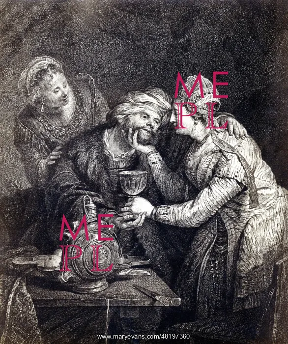 : Lot and his daughters, after Rembrandt : Lot and his daughters, after Rembrandt