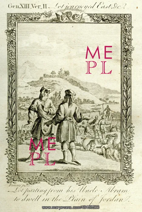 : Lot parting from his uncle to dwell in the Plain of Jordan : Lot parting from his uncle to dwell in the Plain of Jordan