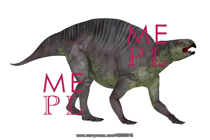 : Lotosaurus adentus dinosaur walking, side view : Lotosaurus adentus dinosaur walking, side view