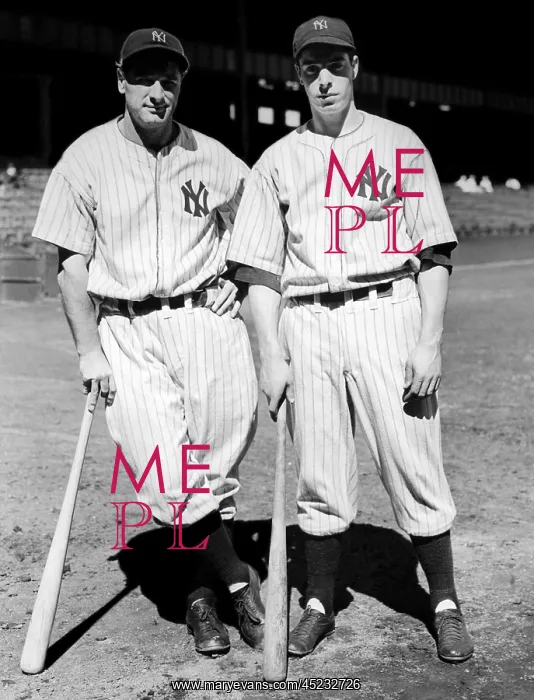 : Lou Gehrig and Joe DiMaggio, 1936. ? : Lou Gehrig and Joe DiMaggio, 1936. ?