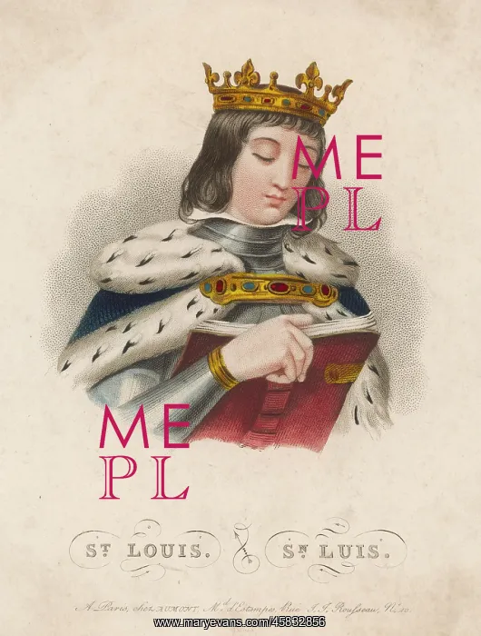  : LOUIS IX king of France, crusader and saint, depicted reading a book