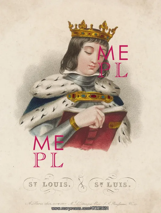  : LOUIS IX king of France, crusader and saint, depicted reading a book