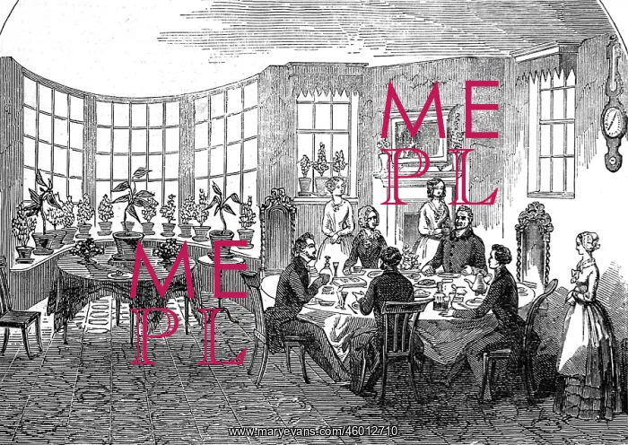 : Louis Philippe and party at breakfast at the Bridge Inn : Louis Philippe and party at breakfast at the Bridge Inn
