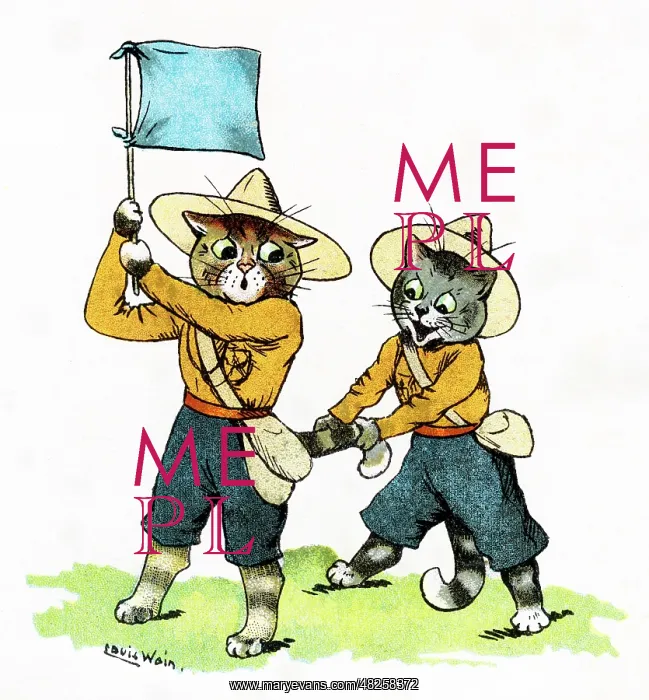  : Louis Wain Cat Scout pulling tail of semaphore flag waver