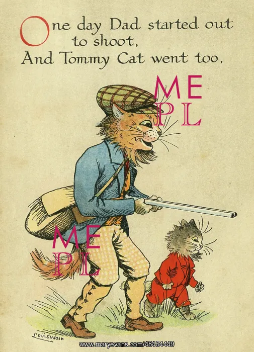  : Louis Wain, Daddy Cat - going shooting