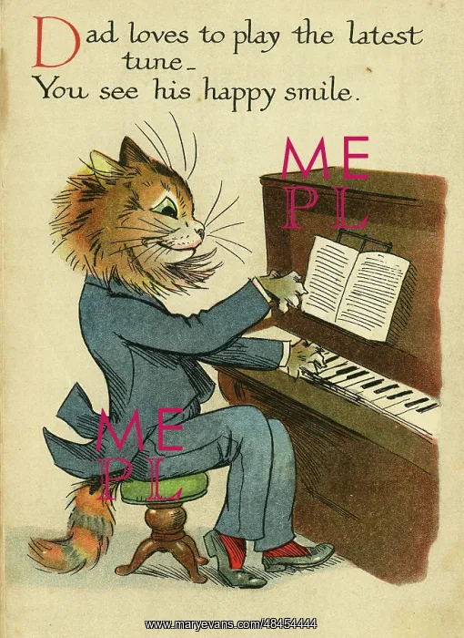  : Louis Wain, Daddy Cat - playing the piano