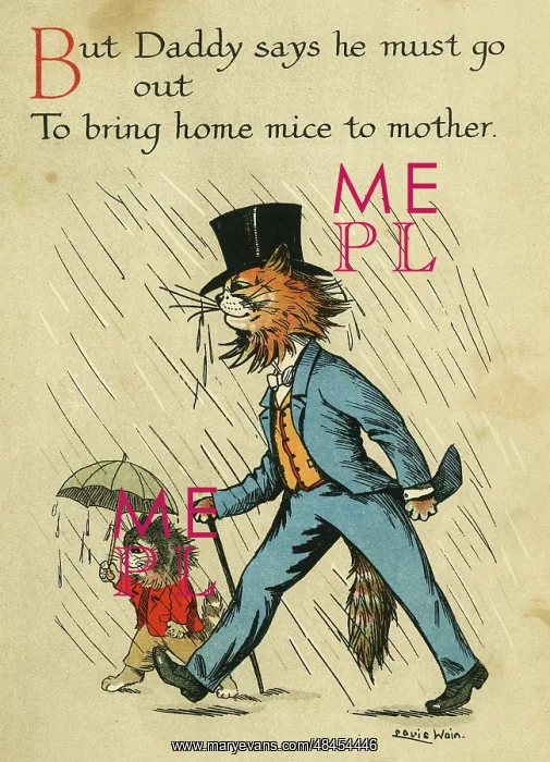  : Louis Wain, Daddy Cat - in the rain