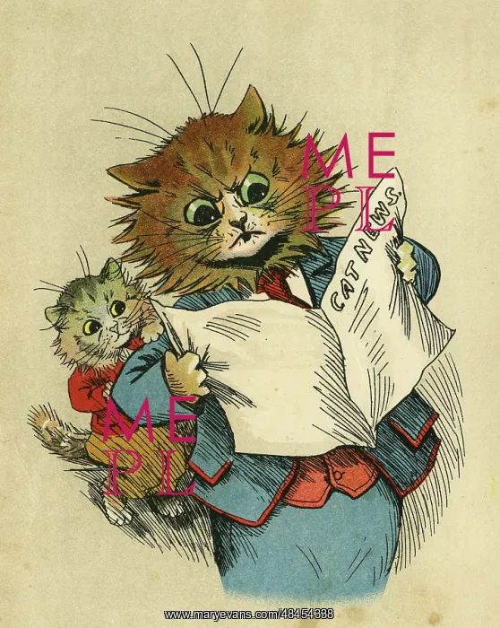  : Louis Wain, Daddy Cat - reading the newspaper