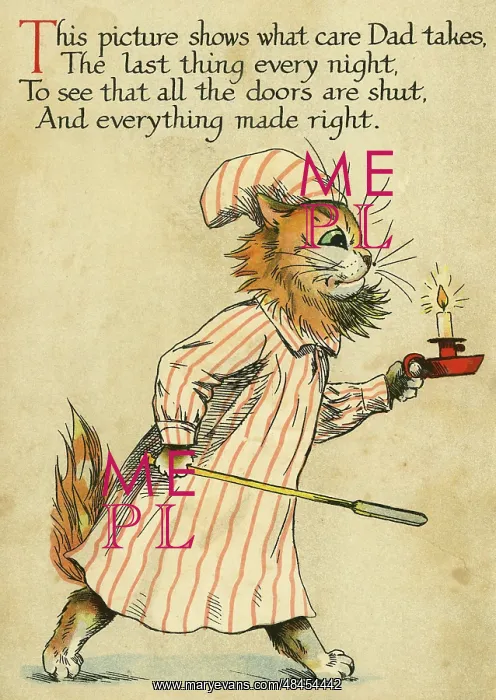  : Louis Wain, Daddy Cat - security check before bed
