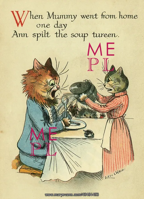  : Louis Wain, Daddy Cat - spilt soup