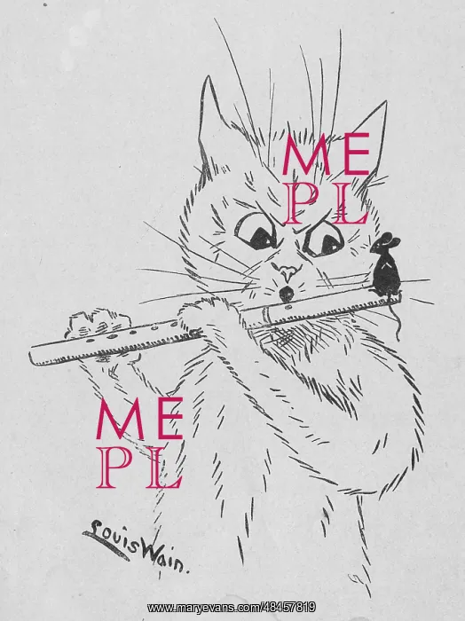  : Louis Wain - flute player and mouse