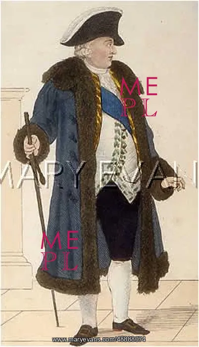 : LOUIS XVI - in fur-lined overcoat with a walking stick : LOUIS XVI - in fur-lined overcoat with a walking stick