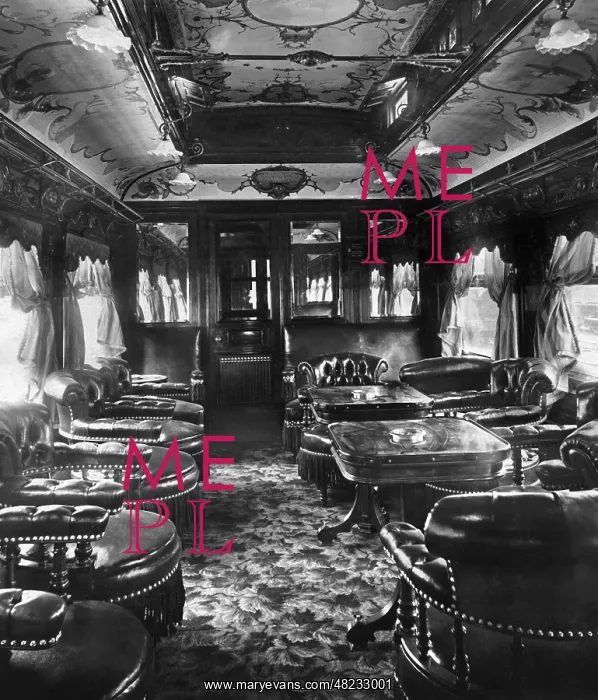 : Lounge car in Belgium around 1900 : Lounge car in Belgium around 1900