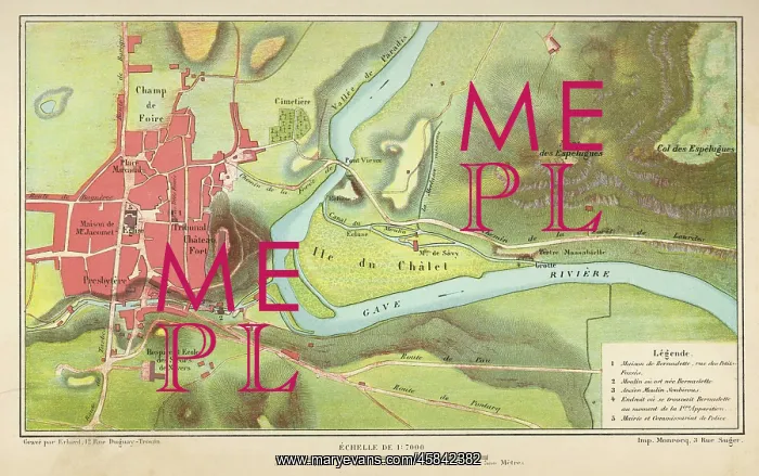 : LOURDES / MAP IN 1858 : LOURDES / MAP IN 1858
