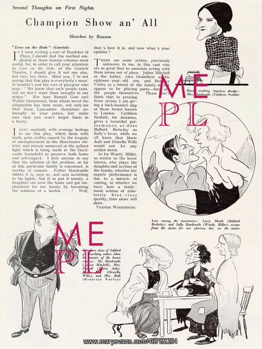: Love on the Dole review in The Bystander : Love on the Dole review in The Bystander