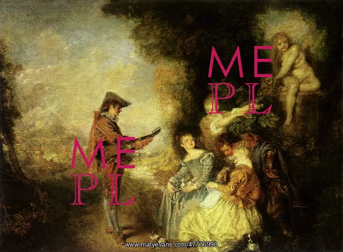 : The Love Lesson, by Watteau : The Love Lesson, by Watteau