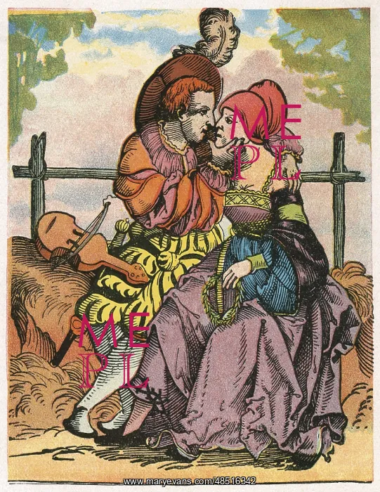 : The Two Lovers. On the bank beside the man is : The Two Lovers. On the bank beside the man is