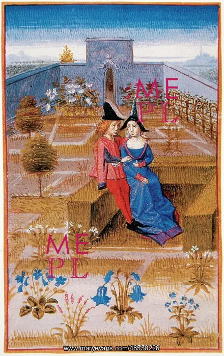  : Two lovers in the garden. Miniature