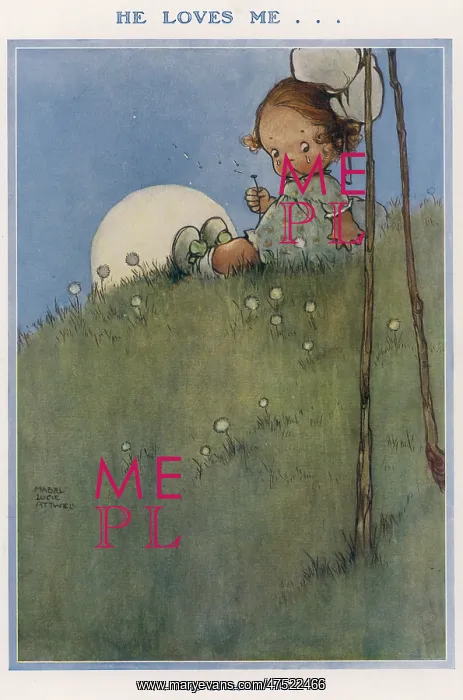 : He Loves Me by Mabel Lucie Attwell : He Loves Me by Mabel Lucie Attwell