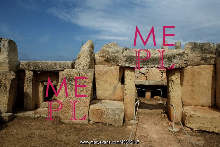 : Malta. Low angle view of a doorway in the Mnajdra Temple complex : Malta. Low angle view of a doorway in the Mnajdra Temple complex