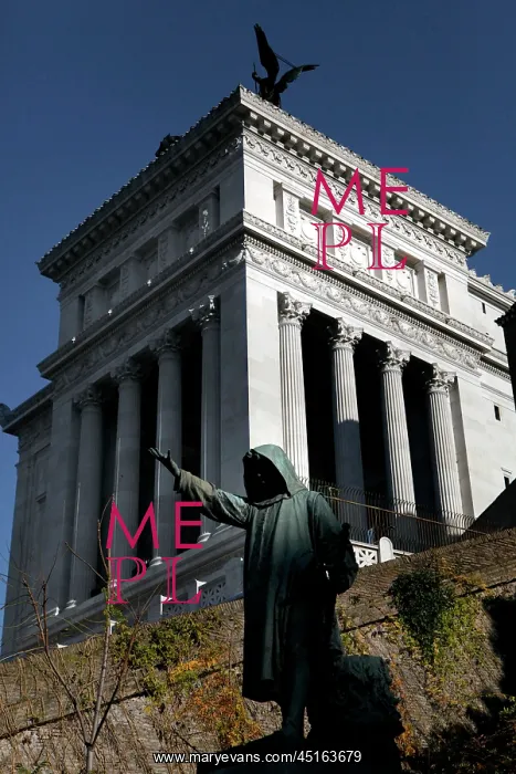 : Rome. Low angle view of monument to Vittorio Emanuele II : Rome. Low angle view of monument to Vittorio Emanuele II