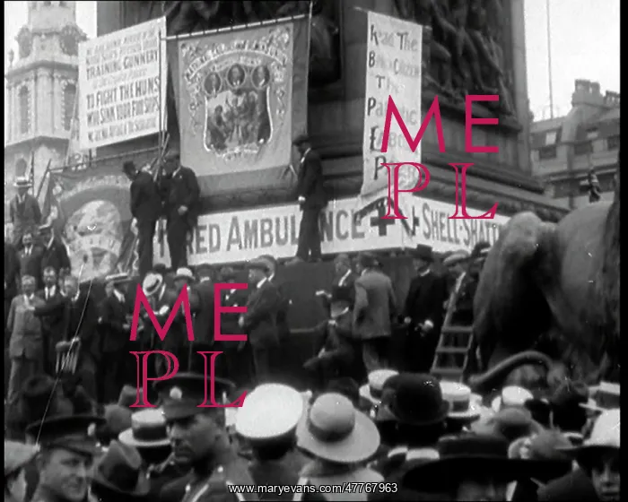 : Low Angle View Of Nelson's Column. A Banner : Low Angle View Of Nelson's Column. A Banner
