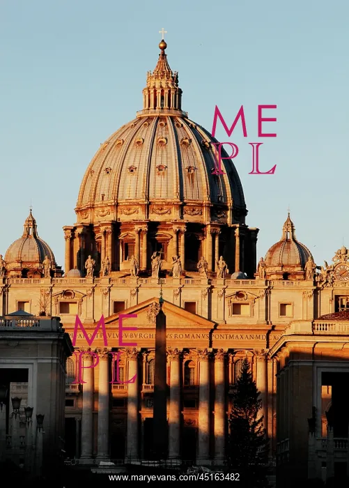 : Rome. Low angle view of St Peter's Cathedral, Vatican City : Rome. Low angle view of St Peter's Cathedral, Vatican City