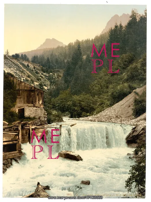 : Lower Engadine, Tarasp, waterfall, Grisons, Switzerland : Lower Engadine, Tarasp, waterfall, Grisons, Switzerland
