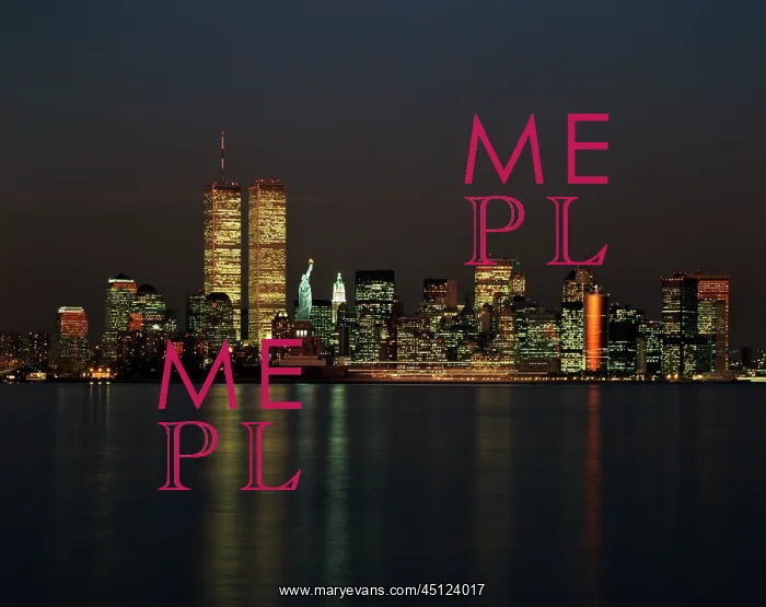 : Lower Manhattan Skyline at Night Seen from Jersey : Lower Manhattan Skyline at Night Seen from Jersey