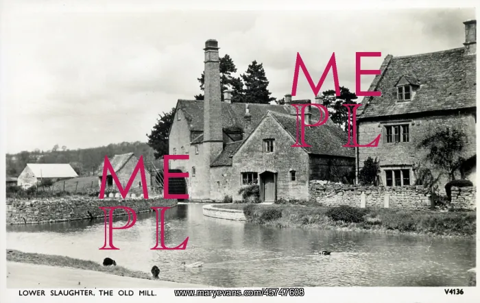 : Lower Slaughter, Gloucestershire - The Old Mill and Post Off : Lower Slaughter, Gloucestershire - The Old Mill and Post Off