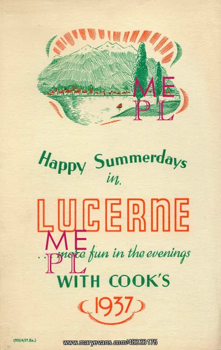  : Lucerne. Thomas Cook Brochure Cover - Lucerne