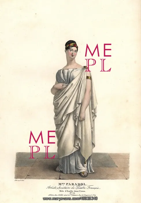 : Lucinde Paradol as Emilie in Cinna, 1823 : Lucinde Paradol as Emilie in Cinna, 1823