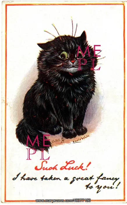  : Such Luck! Black Cat by Louis Wain