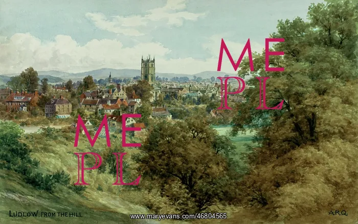 : Ludlow, Shropshire, viewed from the hill : Ludlow, Shropshire, viewed from the hill