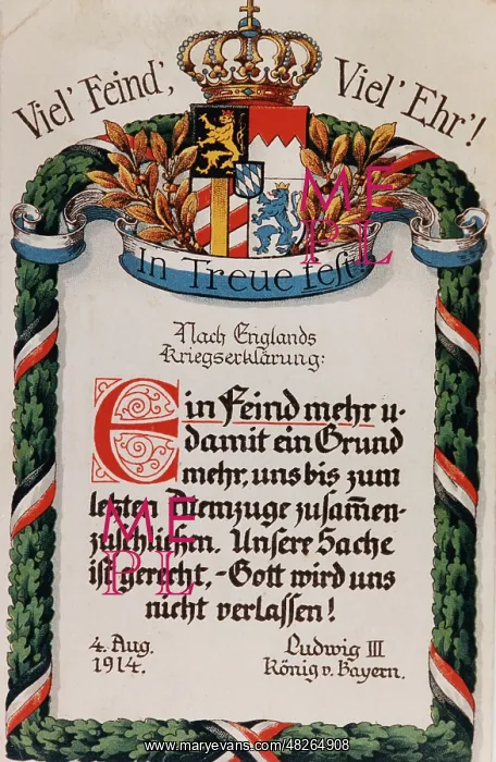 : Ludwig III - declaration of war by Great Britain : Ludwig III - declaration of war by Great Britain