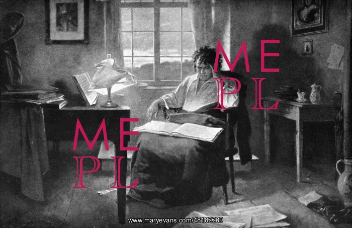 : Ludwig van Beethoven in His Study : Ludwig van Beethoven in His Study